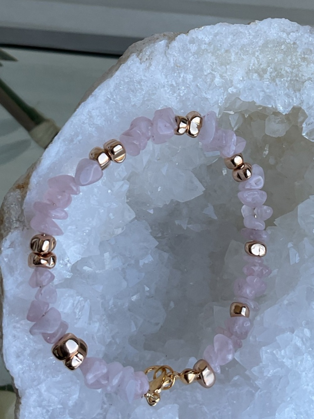 Grounding Rose Quartz Bracelet - Picture 5 of 6